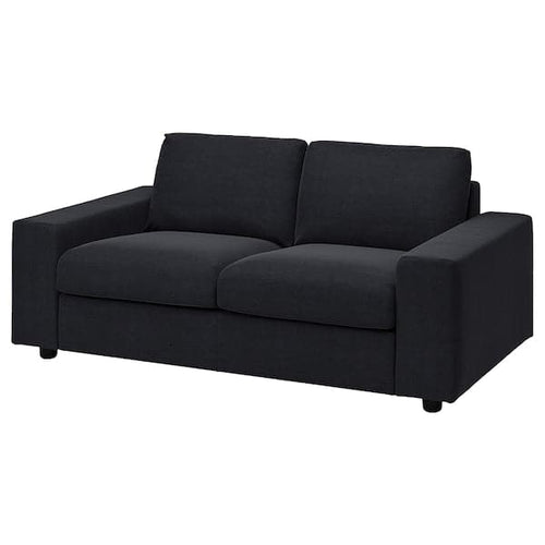 VIMLE 2 seater sofa cover - with wide armrests/Saxemara blue-black ,