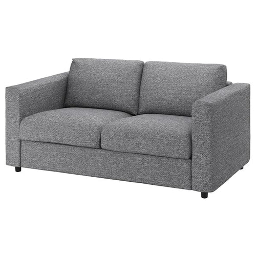 VIMLE - 2-seater sofa cover, Lejde grey/black ,