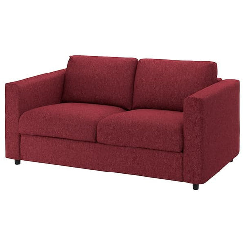 VIMLE - 2-seater sofa cover, Lejde red/brown ,