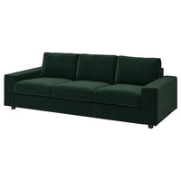 VIMLE - 3-seater sofa cover, with wide armrests/Djuparp dark green , - best price from Maltashopper.com 39432668