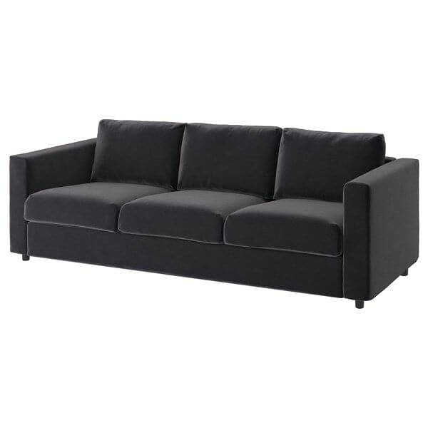 VIMLE - 3-seater sofa cover, Djuparp dark grey , - best price from Maltashopper.com 39433578