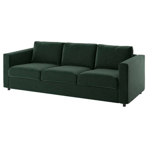 VIMLE - 3-seater sofa cover, Djuparp dark green ,
