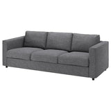 VIMLE cover for 3-seat sofa, Lejde grey/black