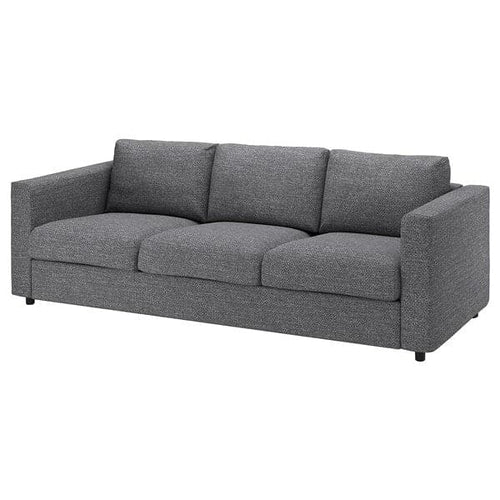 VIMLE - 3-seater sofa cover, Lejde grey/black ,