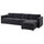 VIMLE cover for 4-seat sofa, with chaise longue/Djuparp dark grey