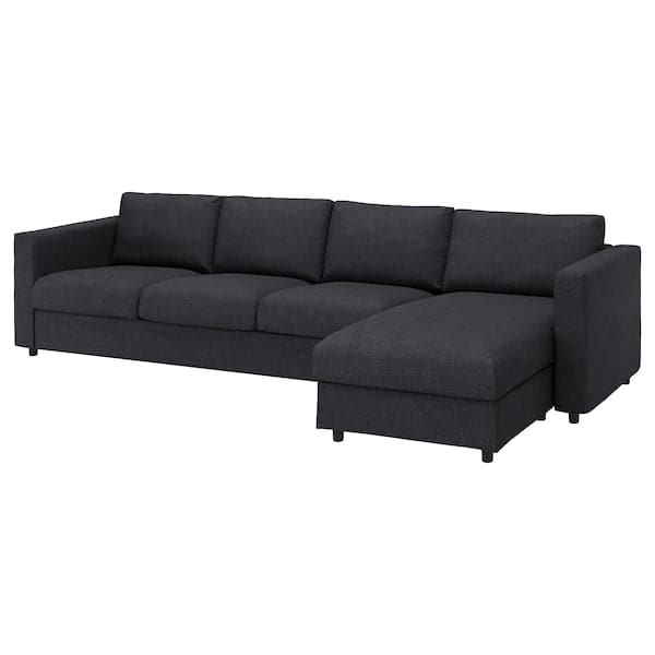 VIMLE - Cover for 4-seater sofa with chaise-longue/Hillared anthracite , - best price from Maltashopper.com 19434296