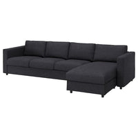 VIMLE - Cover for 4-seater sofa with chaise-longue/Hillared anthracite , - best price from Maltashopper.com 19434296