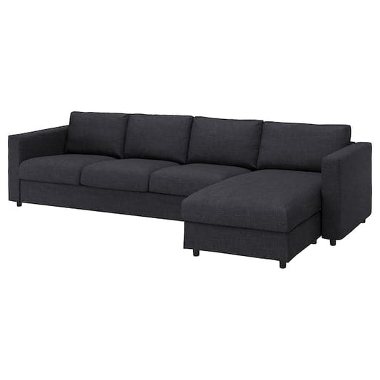 Ikea VIMLE - Cover for 4-seater sofa with chaise-longue/Hillared anthracite ,
