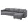 VIMLE cover for 4-seat sofa, with chaise longue/Lejde grey/black