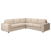 VIMLE Corner sofa cover, 4 seats - with wide armrests/Beige Hallarp , - best price from Maltashopper.com 19424216
