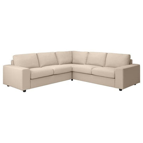 VIMLE Corner sofa cover, 4 seats - with wide armrests/Beige Hallarp ,