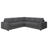 VIMLE cover for corner sofa, 4-seat, with wide armrests/Hallarp grey, 22x48x98 cm