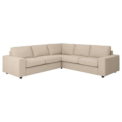 VIMLE - Corner sofa cover, 4 seater, with wide armrests/Hillared beige ,