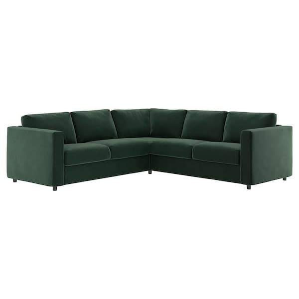 VIMLE - Corner sofa cover, 4 seater, Djuparp dark green , - best price from Maltashopper.com 99501319