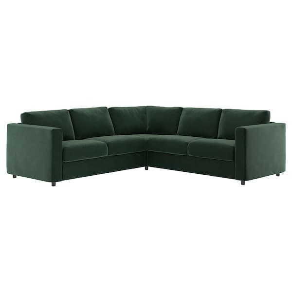 Ikea VIMLE - Corner sofa cover, 4 seater, Djuparp dark green ,