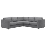 VIMLE cover for corner sofa, 4-seat, Lejde grey/black