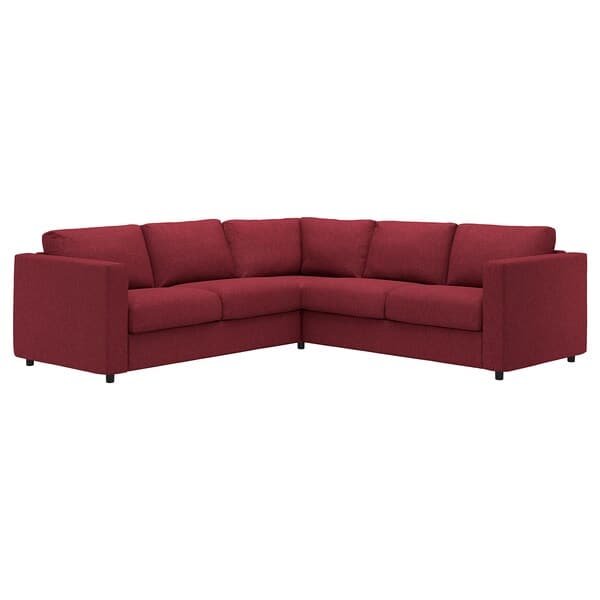 VIMLE - Corner sofa cover, 4 seater, Lejde red/brown , - best price from Maltashopper.com 29434465