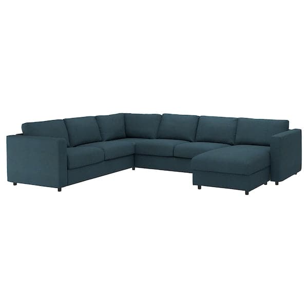 Ikea VIMLE - Cover for corner sofa, 5-seater, with chaise-longue/Hillared dark blue ,