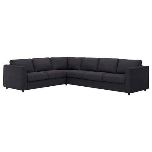 VIMLE - Corner sofa cover, 5 seater, Hillared anthracite ,