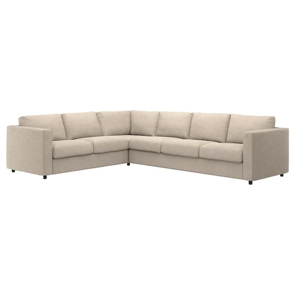 Ikea VIMLE - Corner sofa cover, 5 seater, Hillared beige ,