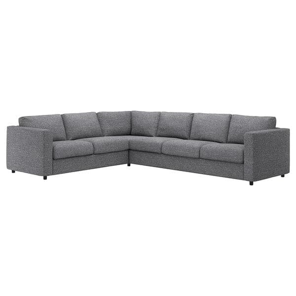 Ikea VIMLE - Corner sofa cover, 5 seater, Lejde grey/black ,