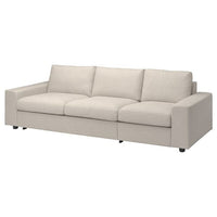 VIMLE - 3-seater sofa bed cover, with wide armrests/Gunnared beige , - best price from Maltashopper.com 89401117