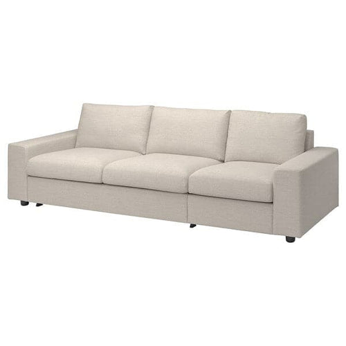 VIMLE - 3-seater sofa bed cover, with wide armrests/Gunnared beige ,