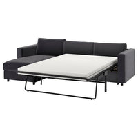 VIMLE - Cover for 3-seater sofa bed, with chaise-longue/Djuparp dark grey , - best price from Maltashopper.com 09433570