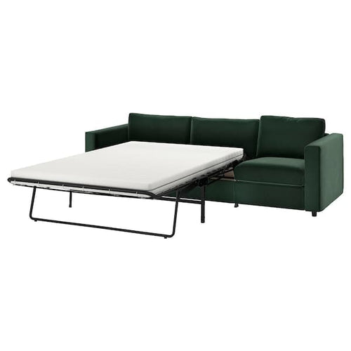 VIMLE - Cover for 3-seater sofa bed, Djuparp dark green ,