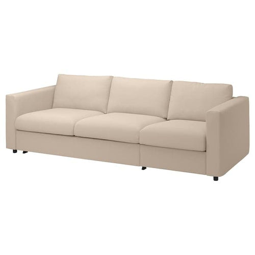 VIMLE - 3-seater sofa bed cover, Hallarp beige ,