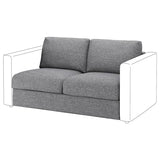 VIMLE cover for 2-seat section, Lejde grey/black