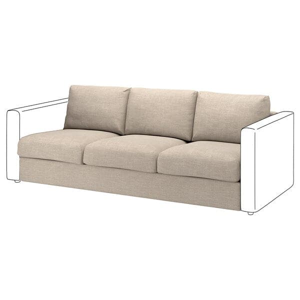 VIMLE - Lining for 3-seater element, Hillared beige ,