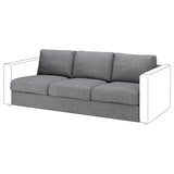 VIMLE cover for 3-seat section, Lejde grey/black