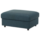 VIMLE cover for footstool with storage, Hillared dark blue