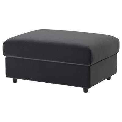 VIMLE - Footstool with storage, Djuparp dark grey , - best price from Maltashopper.com 49433587
