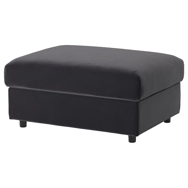 VIMLE - Footstool with storage, Djuparp dark grey ,