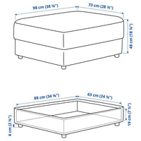 VIMLE - Footstool with storage, Djuparp dark green , - best price from Maltashopper.com 89433585
