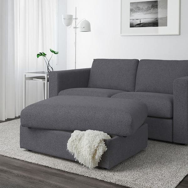 Ikea VIMLE Footrest with container - Smoke grey Gunnared ,