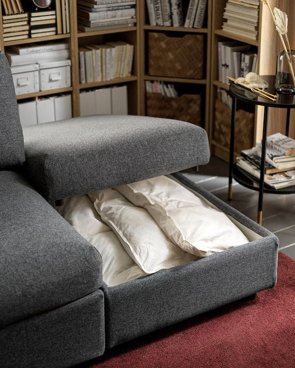 Ikea VIMLE Footrest with container - Smoke grey Gunnared ,
