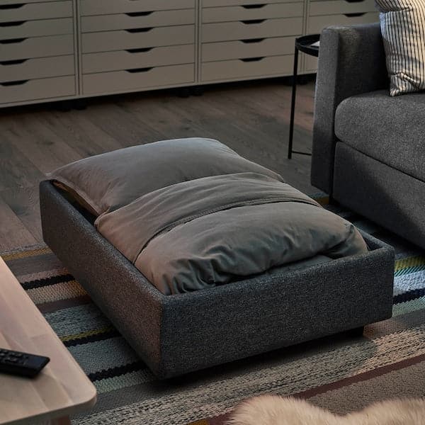 Ikea VIMLE Footrest with container - Smoke grey Gunnared ,