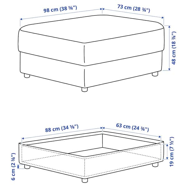 VIMLE Footrest with container - Smoke grey Gunnared , - best price from Maltashopper.com 19392588