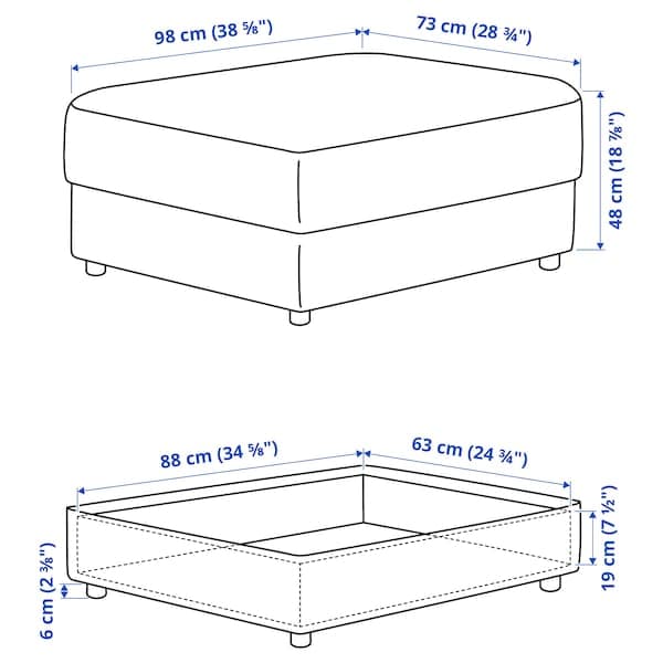 VIMLE - Footstool with Storage Unit , - best price from Maltashopper.com 69392595