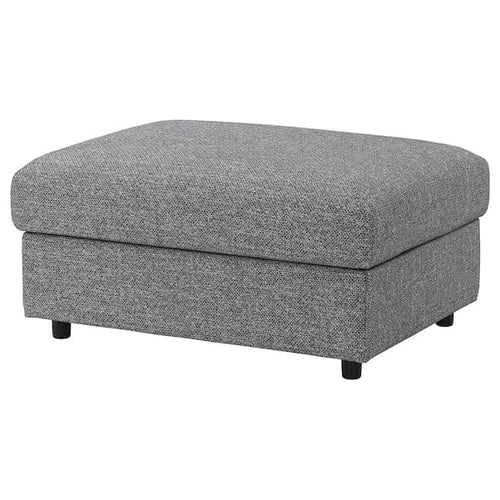 VIMLE footstool with storage, Lejde grey/black, 98x73 cm