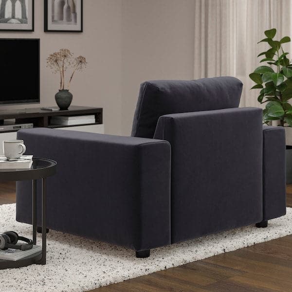 VIMLE - Armchair, with wide armrests/Djuparp dark grey , - best price from Maltashopper.com 29476870