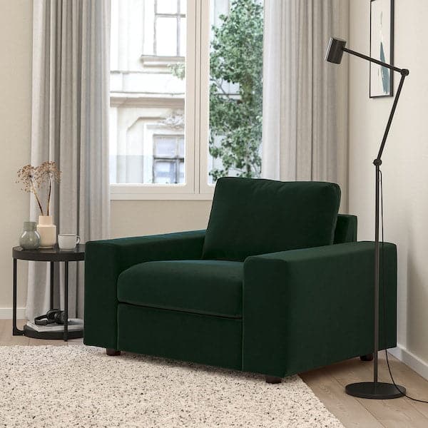 VIMLE - Armchair, with wide armrests Djuparp/dark green , - best price from Maltashopper.com 09476871