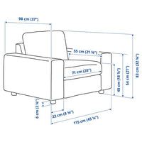 VIMLE - Armchair, with wide armrests Gunnared/beige , - best price from Maltashopper.com 79477179