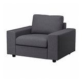 VIMLE armchair, with wide armrests/Gunnared medium grey, 115x83x98 cm