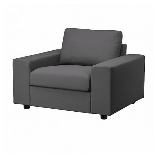 Ikea VIMLE - Armchair, with wide armrests/Hallarp grey ,