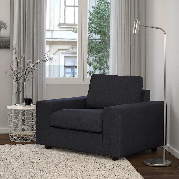 VIMLE - Armchair, with wide armrests/Hillared anthracite , - best price from Maltashopper.com 99476876