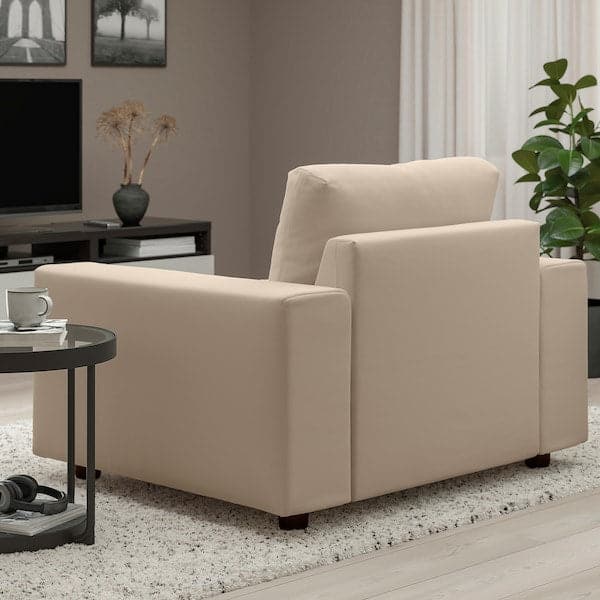 VIMLE - Armchair, with wide armrests/Hillared beige , - best price from Maltashopper.com 69476868